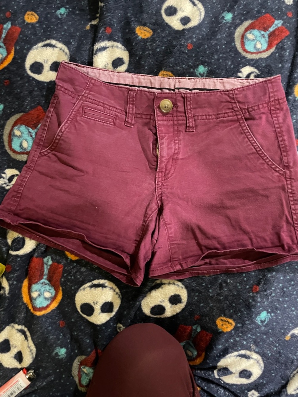 American Eagle Outfitters Maroon Casual Jean Shorts